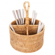 RATTAN CADDY CUTLERY